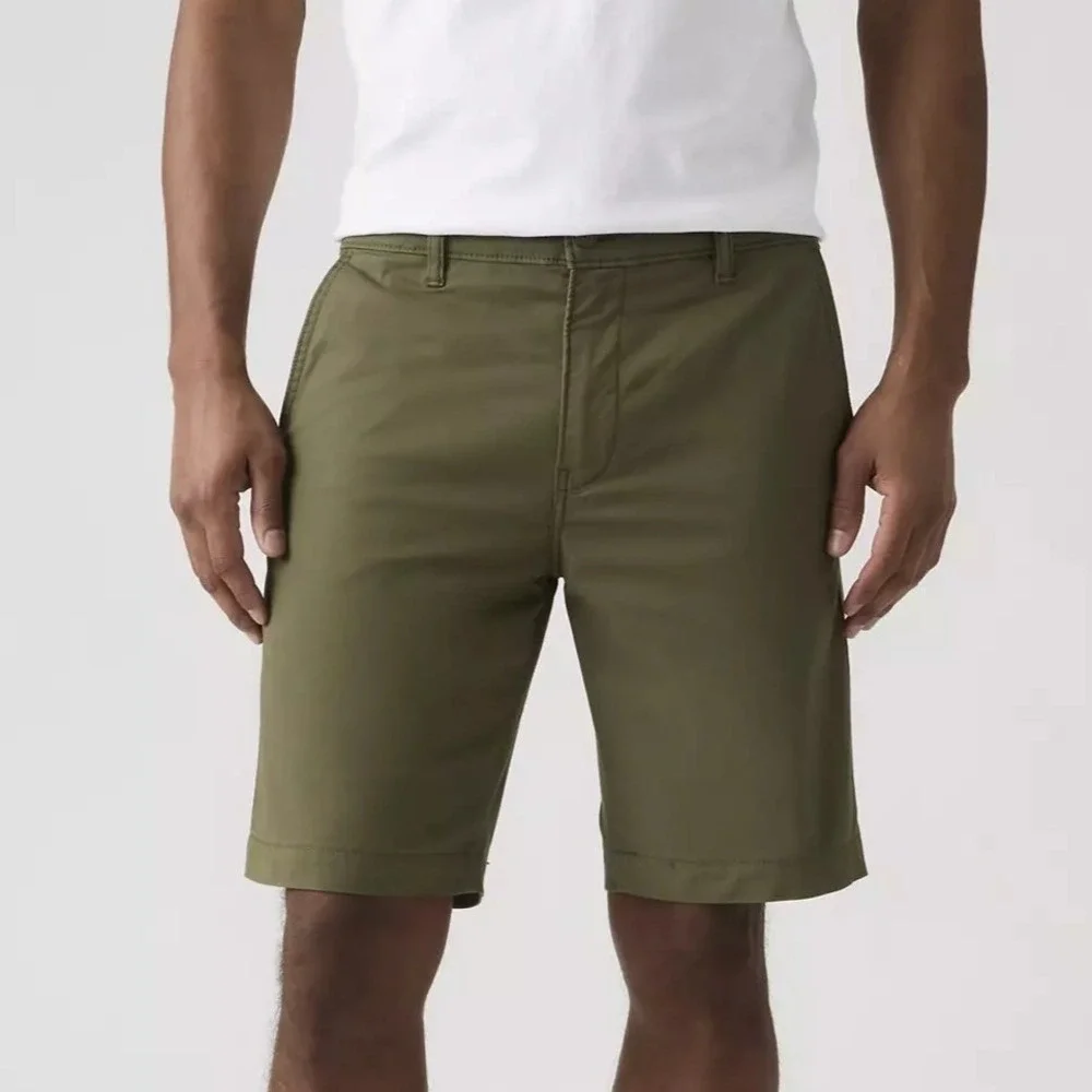 Levi's Mens XX Chino Shorts W33 Olive Green Soft Stretch Twill Taper 85229-0057